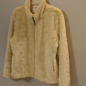 Liz Claiborne Beautiful Champaign faux fur jacket, size Large